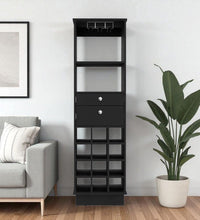 Load image into Gallery viewer, 63" Wood Bar Cabinet With Two Drawers - Black
