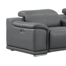 Load image into Gallery viewer, Leather Modular L-Shaped Eight Piece Corner Sectional With Console - Ash / Gray
