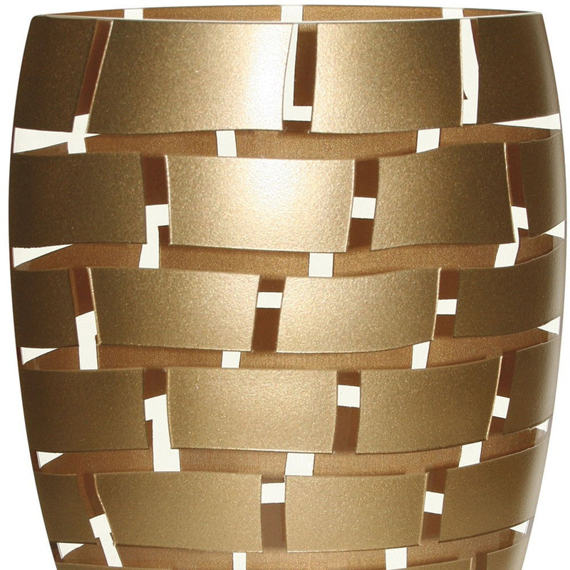 Geometric Oval Free Table Vase - Gold / Gold
