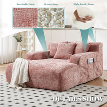 Load image into Gallery viewer, Chenille Interior Lazy Sofa Chaise Longue Armchair With 3 Pillows And Armrests
