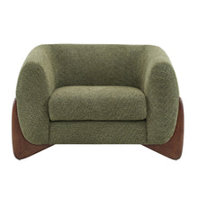 Load image into Gallery viewer, Modern Upholstered Boucle Arm Chair With Tuxedo Design And Triangular Legs
