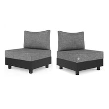 Load image into Gallery viewer, Modular Armless Chairs With Coffee Table For Garden (Set of 2) - Gray
