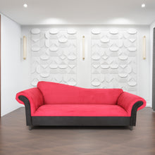 Load image into Gallery viewer, S-back Red and Black Velvet Sofa for Living Room, Modern 3-Seater Sofas Couches for Bedroom, Office, and Apartment with Solid Wood Frame
