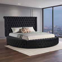 Load image into Gallery viewer, Hazel - Queen Size Tufted Storage Bed &amp; Bluetooth Speakers, USB Port - Black
