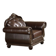 Load image into Gallery viewer, Top Grain Leather Tufted Arm Chair - Espresso

