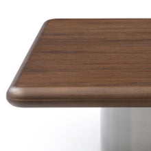 Load image into Gallery viewer, Wood Stainless Steel Square Pedestal Coffee Table (714606) - Brown / Silver
