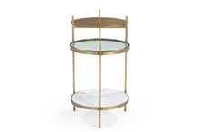 Load image into Gallery viewer, 24" Iron Round End Table With Shelf - Brass
