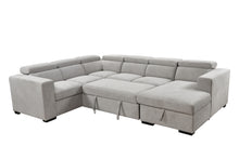 Load image into Gallery viewer, 123&quot; Modern U Shaped 7-seat Sectional Sofa Couch with Adjustable Headrest, Sofa Bed with Storage Chaise-Pull Out Couch Bed for Living Room ,Light Gray
