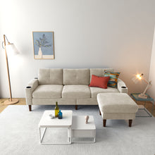 Load image into Gallery viewer, 3 Seater Convertible Combination L Shaped Sofa With Footstools With Storage

