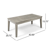 Load image into Gallery viewer, Ingenious - Outdoor Acacia Wood Coffee Table With Slat Panel Design - Light Gray
