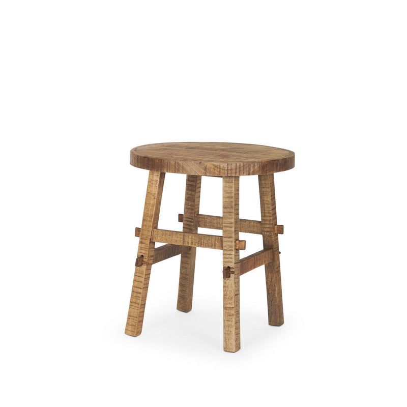 23" Distressed Solid Wood End Table - Brown