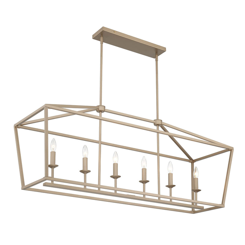 Candle Style Six Light Metal Dimmable Chandelier - Brass