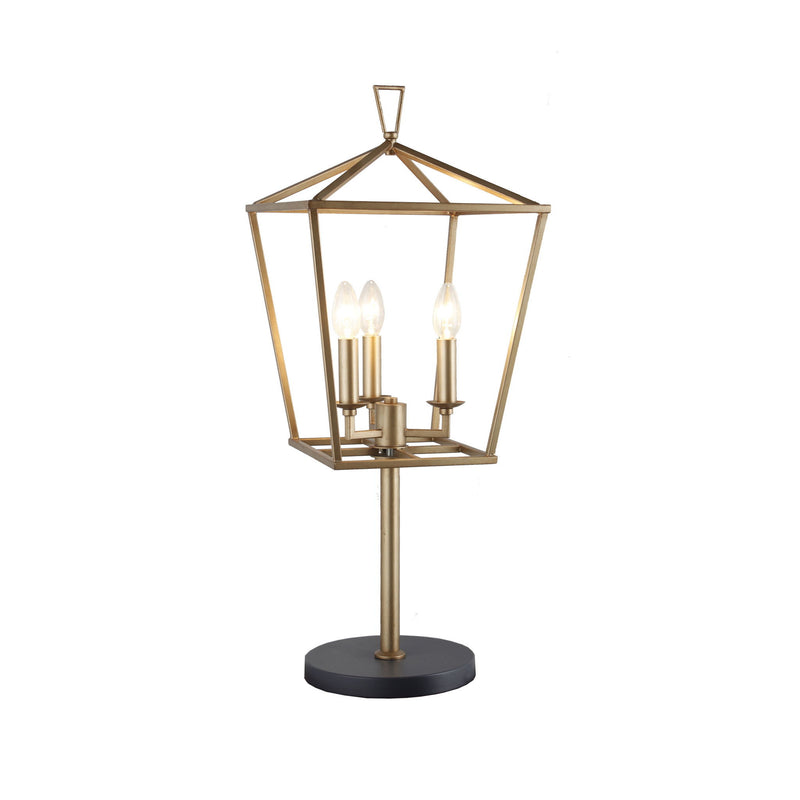 Iron Three Light Bedside Table Lamp - Black