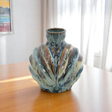 Load image into Gallery viewer, Abstract Wavy Table Vase - Blue / Blue / Brown
