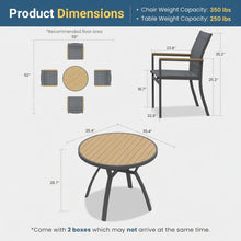 Load image into Gallery viewer, Gray Aluminum Patio Dining Set With Textilene Chairs, 5 Piece All Weather Round Table And 4 Seater For Garden, Deck, Or Porch
