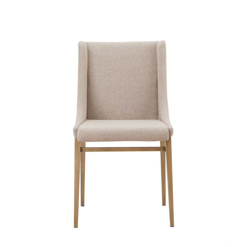 Upholstered Fabric Wing Back Dining Side Chairs (Set of 2) - Beige
