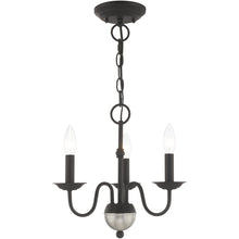 Load image into Gallery viewer, 13" Three Light Dimmable Chandelier With Shades - Black
