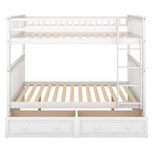 Load image into Gallery viewer, Full over Full Bunk Bed with Drawers, Convertible Beds, White(OLD SKU: SM000241AAK-1)
