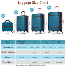 Load image into Gallery viewer, Hardshell Luggage Sets 4 Pieces 20" / 24" / 28" Luggages And Cosmetic Case Spinner Suitcase With Tsa Lock Lightweight
