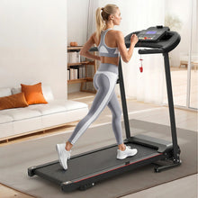 Load image into Gallery viewer, Foldable Electric Treadmill With 2.5Hp Motor, 12Km / H Speed, 3 Incline Levelstooth Music, Heart Rate Sensor, Spacious Running Belt For Indoor - Black
