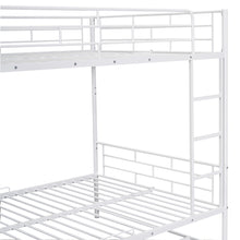 Load image into Gallery viewer, Full Over Full Metal Bunk Bed with Shelf and Guardrails, White
