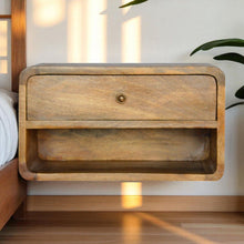 Load image into Gallery viewer, Curve Upper Slot Floating Nightstand
