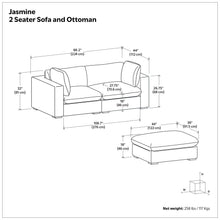 Load image into Gallery viewer, Jasmine - Handcrafted Sofa And Ottoman
