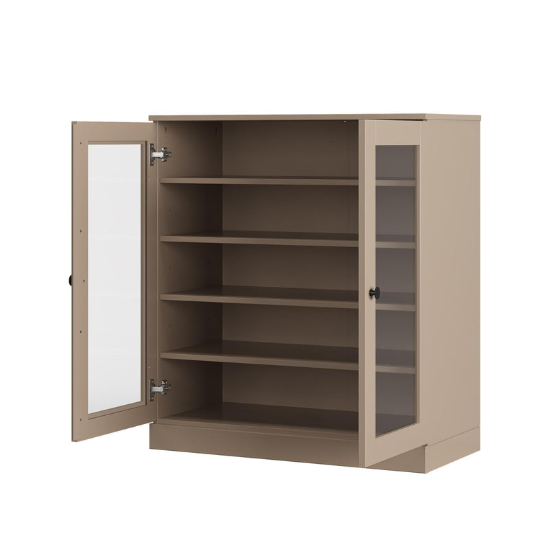 Twenty Pair Solid Woodshoe Storage Cabinet (752339) - Beige