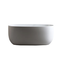 Load image into Gallery viewer, Independent Solid Surface Resin Stone Bathtub, A Modern Designed Independent Bathtub With Pop-Up Drainage And Overflow Pipes, Suitable For Small Households - Matte White
