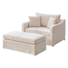 Load image into Gallery viewer, Accent Chair With Ottoman, Includes 2 Bolster Pillows
