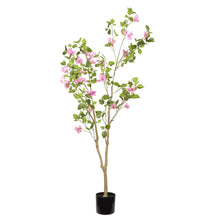 Load image into Gallery viewer, Artificial Bougainvillea Tree, Realistic Faux Plant In Pot, Indoor Decor For Home - Baby Pink / Green Leaf
