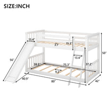 Load image into Gallery viewer, Twin over Twin Bunk Bed with Convertible Slide and Ladder, White
