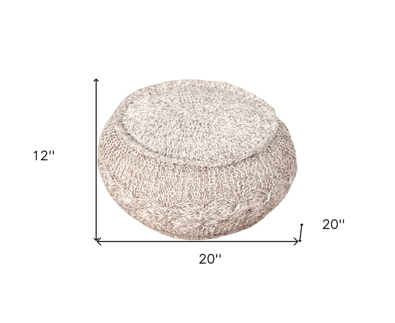 Cotton Ottoman Round - Beige