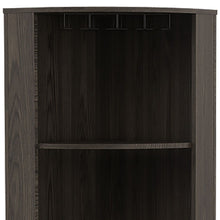 Load image into Gallery viewer, 71" Wood Corner Bar Cabinet With Two Doors - Dark Brown
