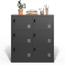 Load image into Gallery viewer, 6 Door Employee Storage Locker, Lockers For Office, Gym, School, And Home With Card Slot - Black
