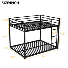 Load image into Gallery viewer, Metal Bunk Bed, Low Bunk Bed With Ladder
