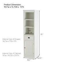 Load image into Gallery viewer, Retro Style 75'' Tall Display Shelf With Cabinet For Hallways Living Room Kitchen - White
