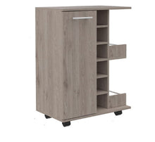 Load image into Gallery viewer, Rolling Dining Room Bar Cart With Wine Storage - Light Gray
