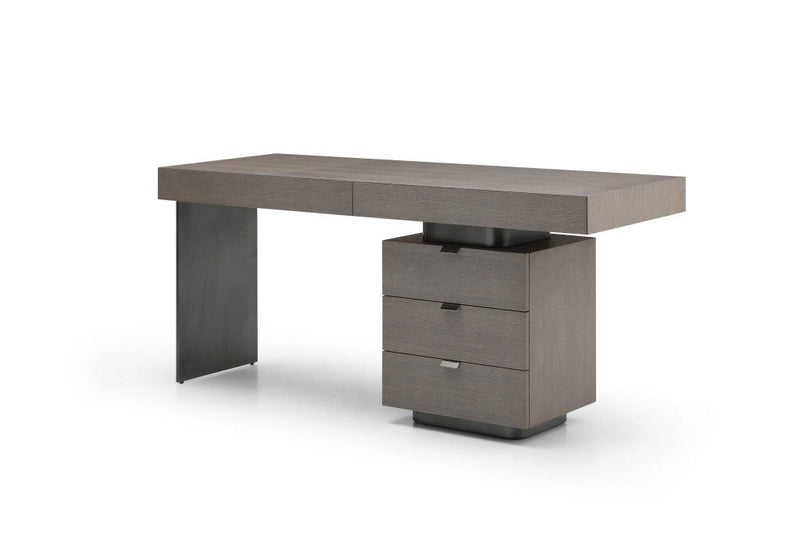 Stainless Computer Desk With Five Drawers - Gray