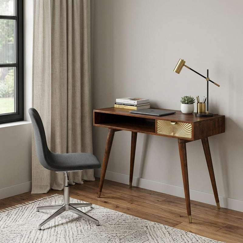 Writing Desk - Brown / Gold