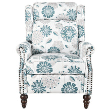 Load image into Gallery viewer, Push Back Recliner Chair Upholstered Recliner Armchair With Classic Wing Back And Solid Gourd-Shaped Legs
