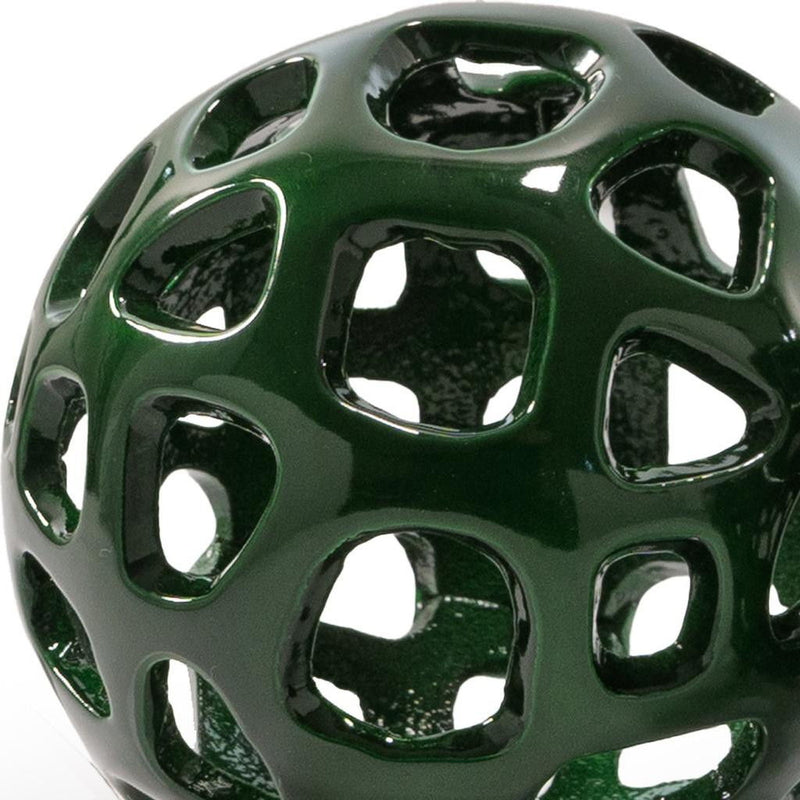 Hand Painted Decorative Orbs (Set of 2) - Green
