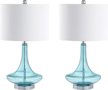 Load image into Gallery viewer, 26" Novelty Table Lamps With Drum Shades (Set of 2) - Aqua
