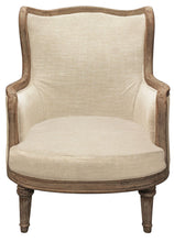 Load image into Gallery viewer, Linen And Natural Solid Color Arm Chair - Ivory
