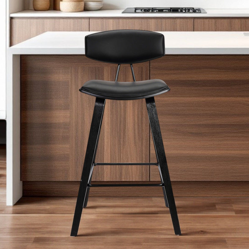 29" Iron Low Back Bar Height Bar Chair - Black