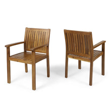 Load image into Gallery viewer, Amethyst - Outdoor Dining Chair With Slat Design (Set of 2) - Natural
