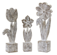 Load image into Gallery viewer, Poly Flowers Tabletop Sculpture (Set of 3) - Gray
