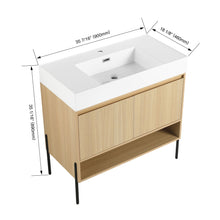Load image into Gallery viewer, Modern Bathroom Vanity Combo With Single Resin Sink And Storage Cabinet
