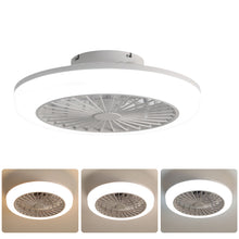 Load image into Gallery viewer, Enclosed Ceiling Fan With Light And Remote, Flush Mount Bladeless Low Profile - White
