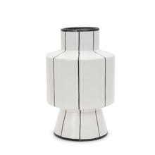 Load image into Gallery viewer, Striped Cylinder Table Vase (608359) - White / White
